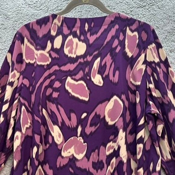 Belle by Kim Gravel Medium Purple Flowy Top Summer Beach Pool Casual Vacation - Picture 8 of 10